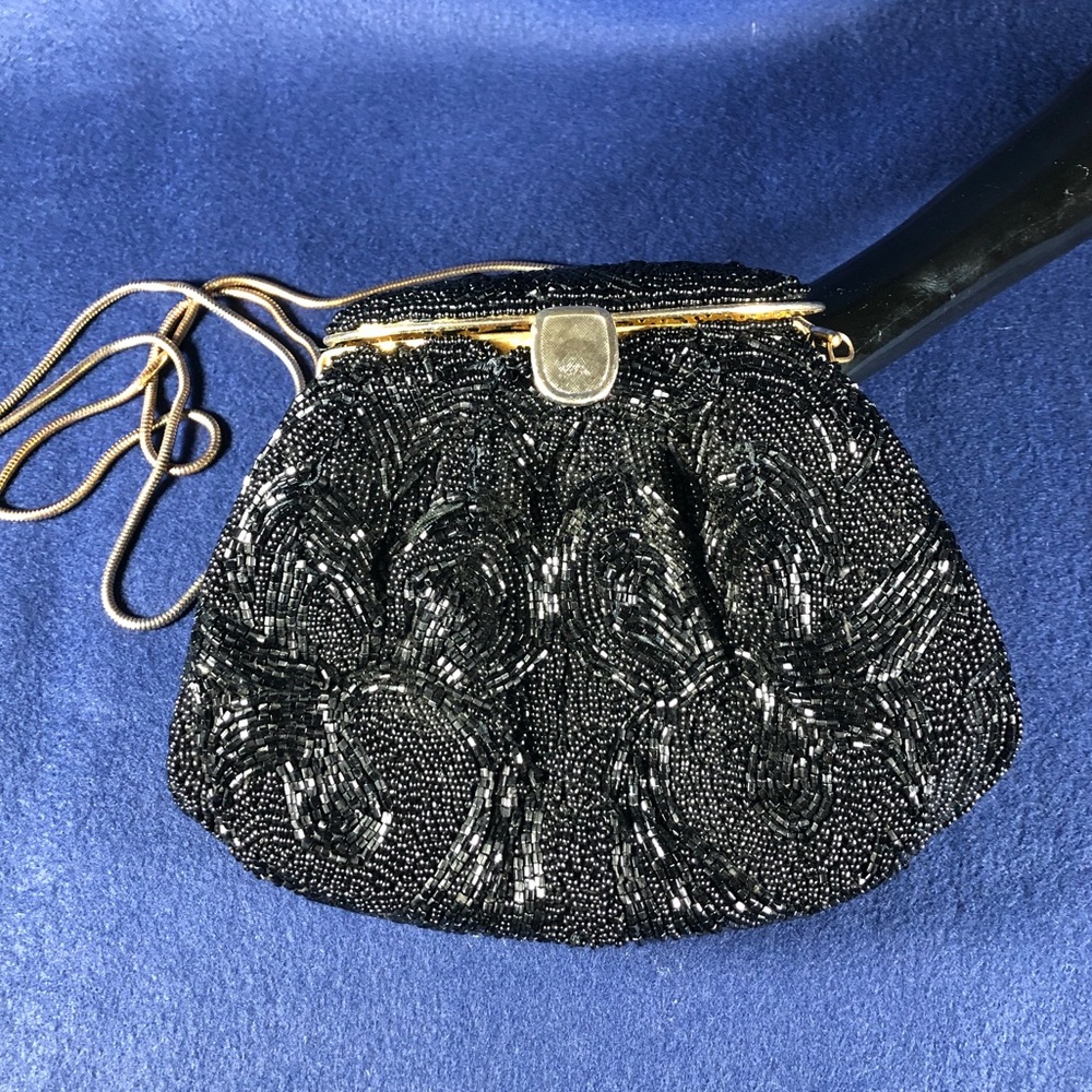 Black beaded purse